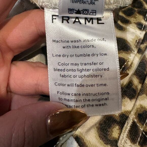 FRAME Ali High Rise Cigarette Jeans in leopard size 32 - Picture 8 of 8